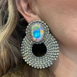 Vintage Crystal Clip on Earrings